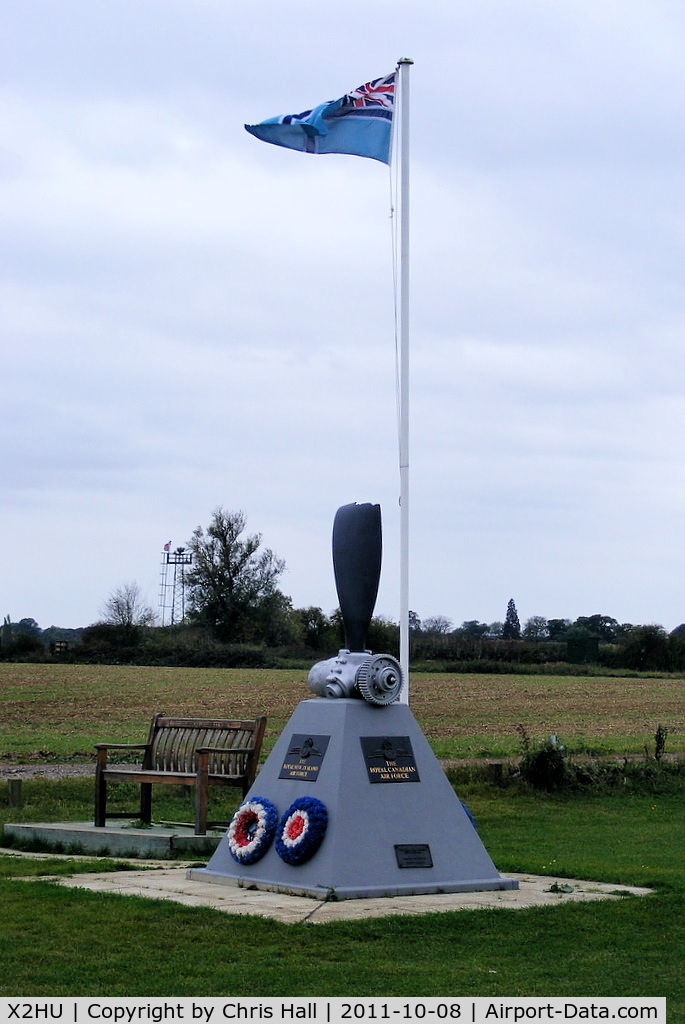 X2HU Airport - Memorial to the units that served at RAF Hunsdon during WWII, a separate side is dedicated each to the Royal Air Force, Royal Australia Air Force, Royal New Zealand Air Force and the Royal Canadian Air Force. Which all flew from Hunsdon 
