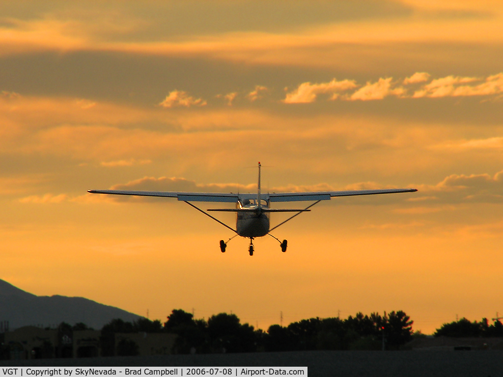 North Las Vegas Airport (VGT) - Cessna in the sunset