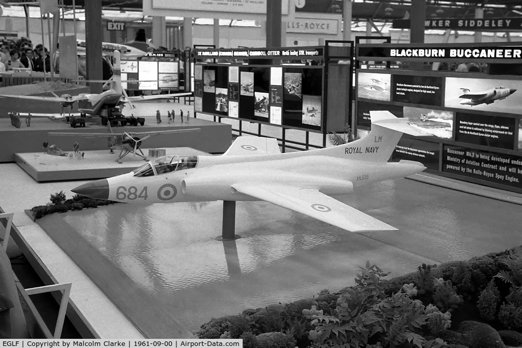 Farnborough Airfield Airport, Farnborough, England United Kingdom (EGLF) - Blackburn Buccaneer. Model at the Farnborough Air Show in 1961.