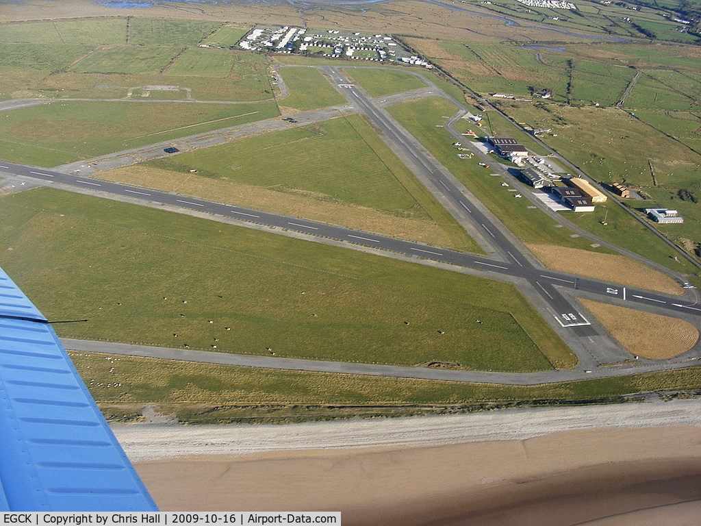 Caernarfon Airport, Caernarfon, Wales United Kingdom (EGCK) - Looking back at Caernarfon after departing from R/W 26