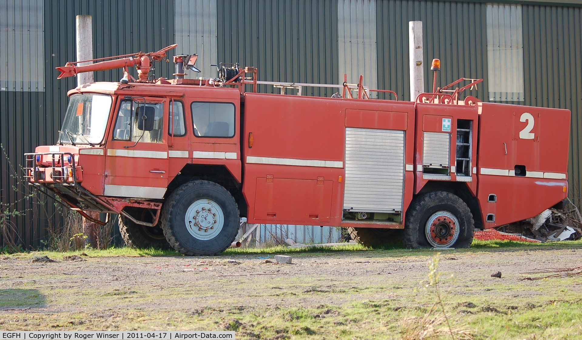 Swansea Airport, Swansea, Wales United Kingdom (EGFH) - No longer in service, fire and rescue tender FIRE 2.