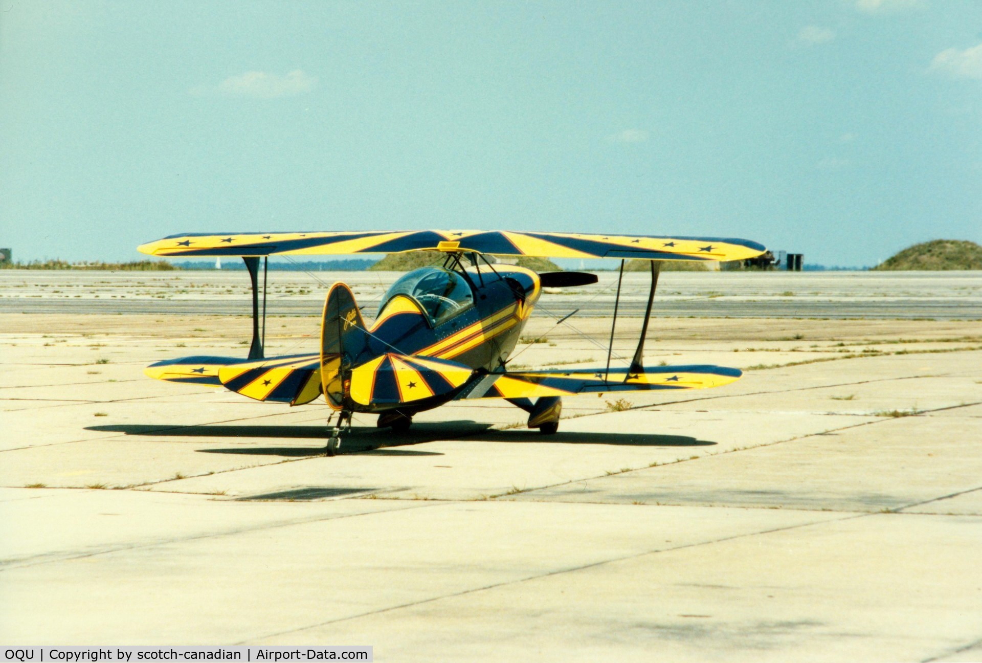 Quonset State Airport (OQU) - Pitts S-2A at Quonset State Airport, North Kingstown, RI - circa 1980's