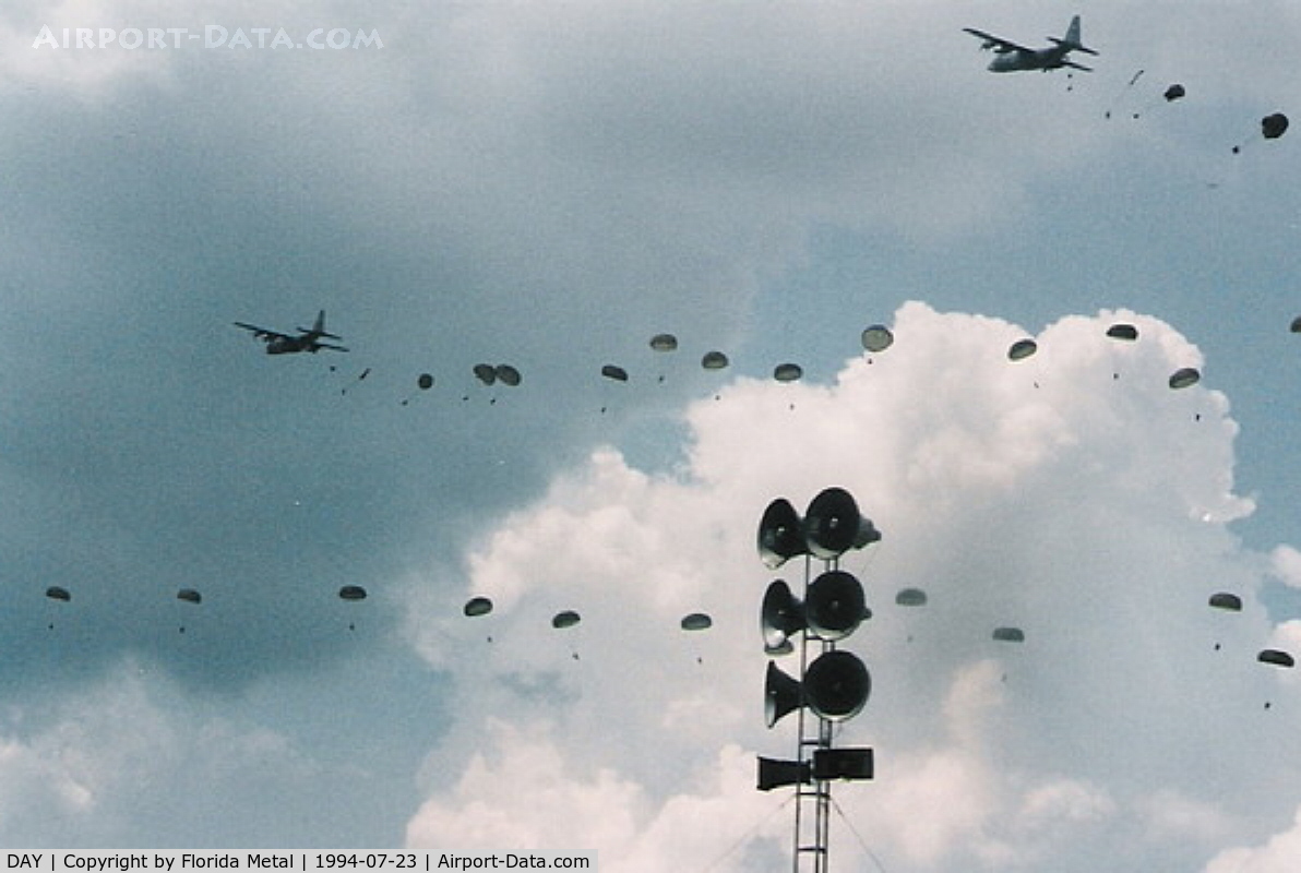 James M Cox Dayton International Airport (DAY) - C-130s and C-141s drop parachutes at Dayton Airshow 1994 to commemorate 50th Anniversary of D Day