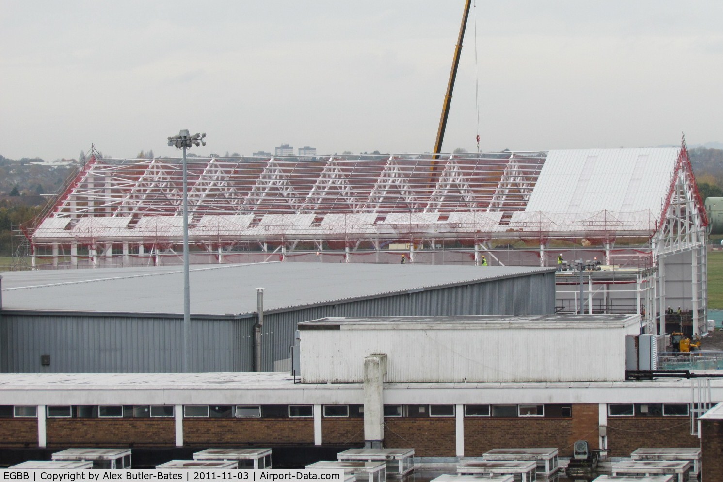 Birmingham International Airport, Birmingham, England United Kingdom (EGBB) - The new Eurojet hanger under construction