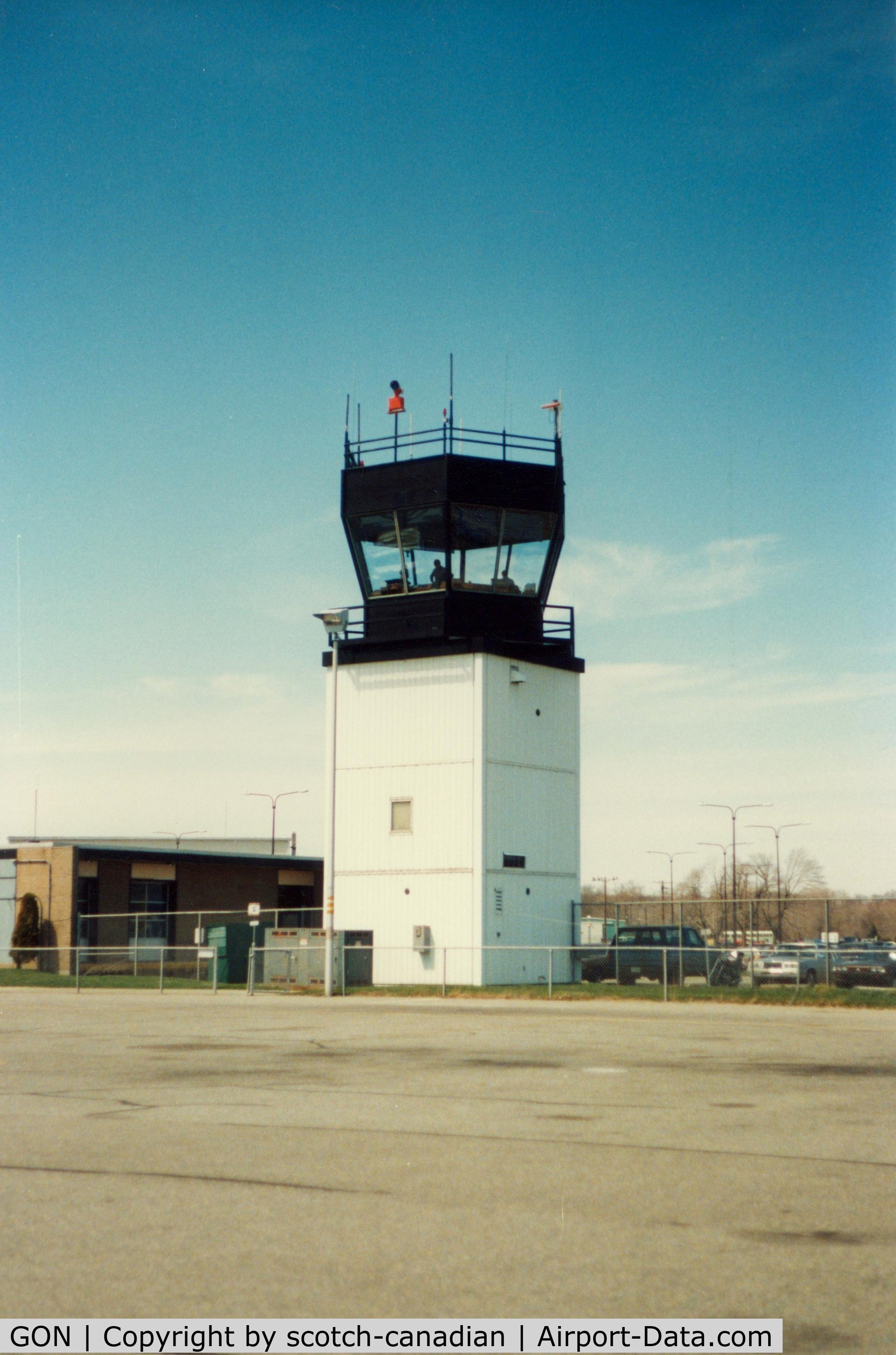 Groton-new London Airport (GON) - Airport Control Tower at at Groton-New London Airport, New London, CT - circa 1980's