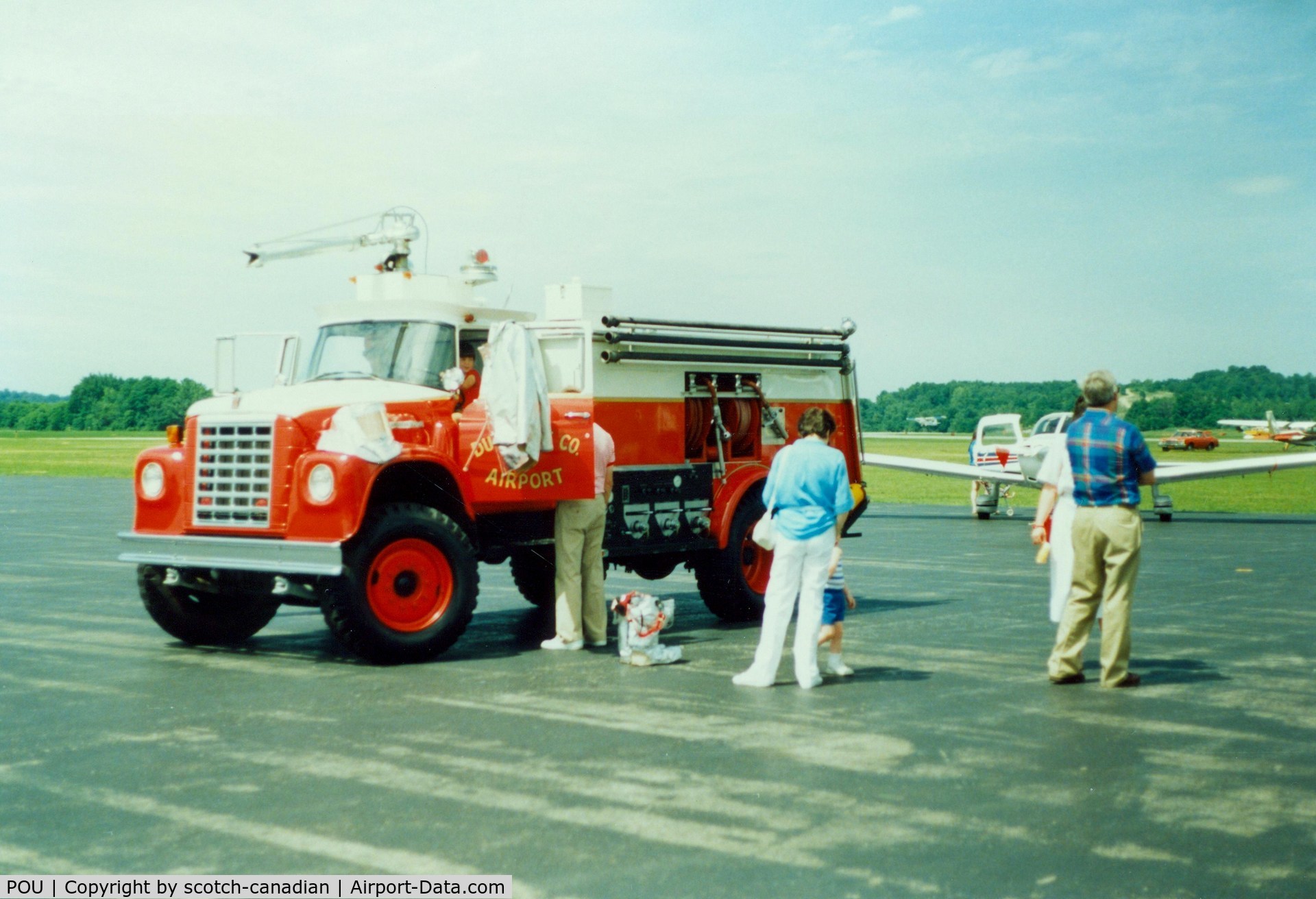 Dutchess County Airport (POU) - Dutchess County Airport Fire Truck at Poughkeepsie, NY - circa 1980's