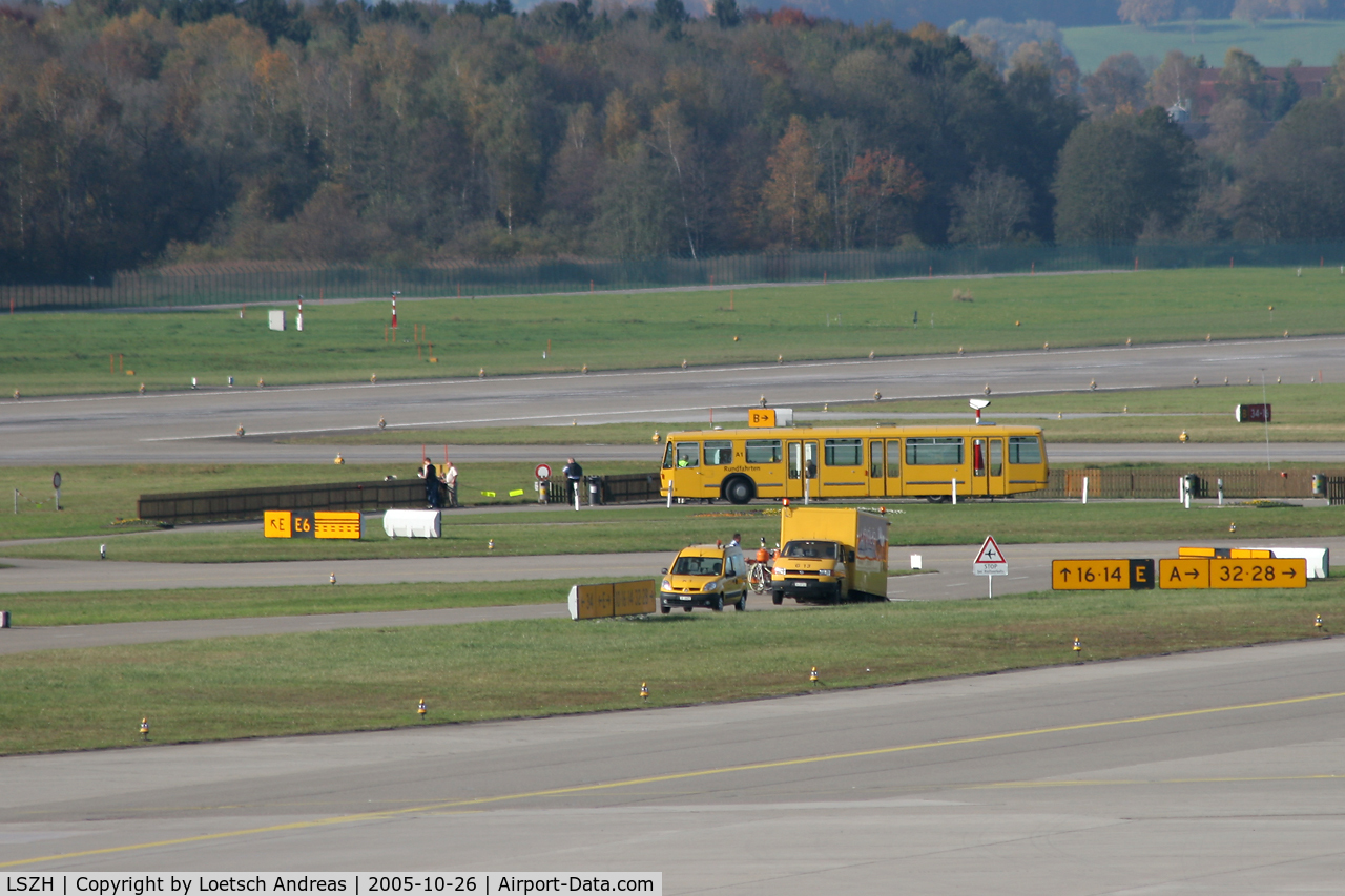 Zurich International Airport, Zurich Switzerland (LSZH) - bus near runway cross