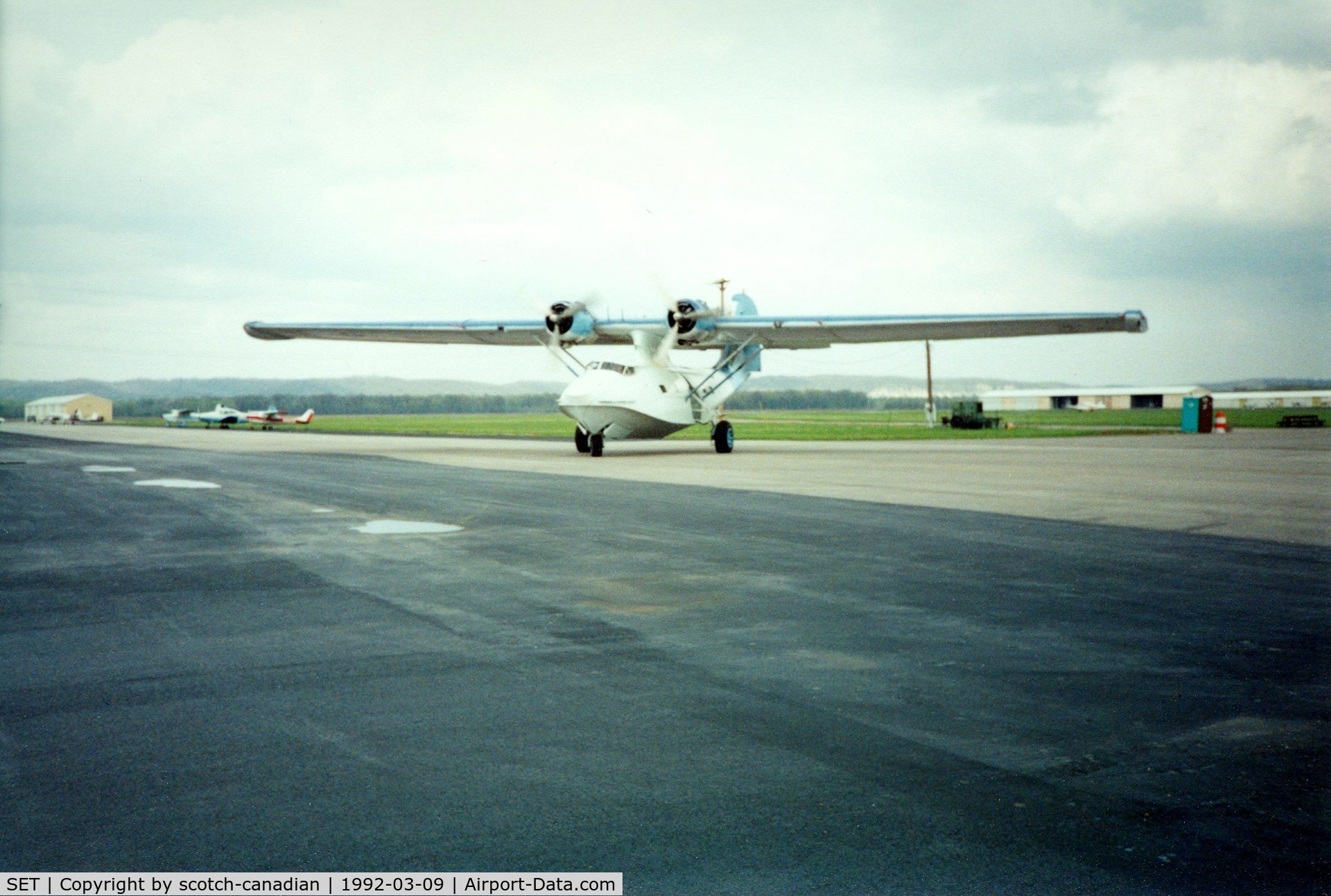 St Charles County Smartt Airport (SET) - PBY Catalina at St. Charles County Smartt Airport, St. Charles, MO. In 1992 this airfield's FAA identifier was 3SZ.