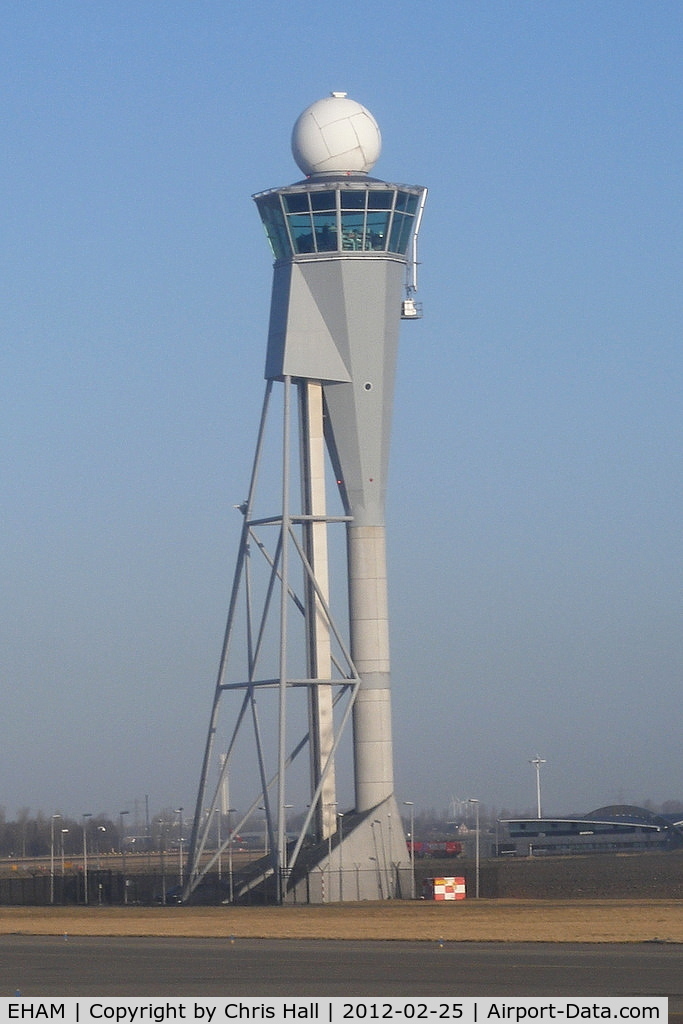 Amsterdam Schiphol Airport, Haarlemmermeer, near Amsterdam Netherlands (EHAM) - The remote tower between the Polderbaan (18R/36L) and Zwanenburgbaan (18C/36C) runways