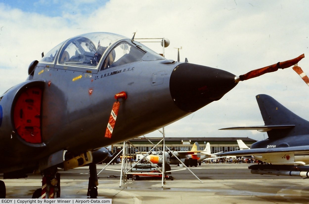 RNAS Yeovilton Airport, Yeovil, England United Kingdom (EGDY) - Fleet Air Arm aircraft on static display at a RNAS Yeovilton Air Day in the mid-1980's. 