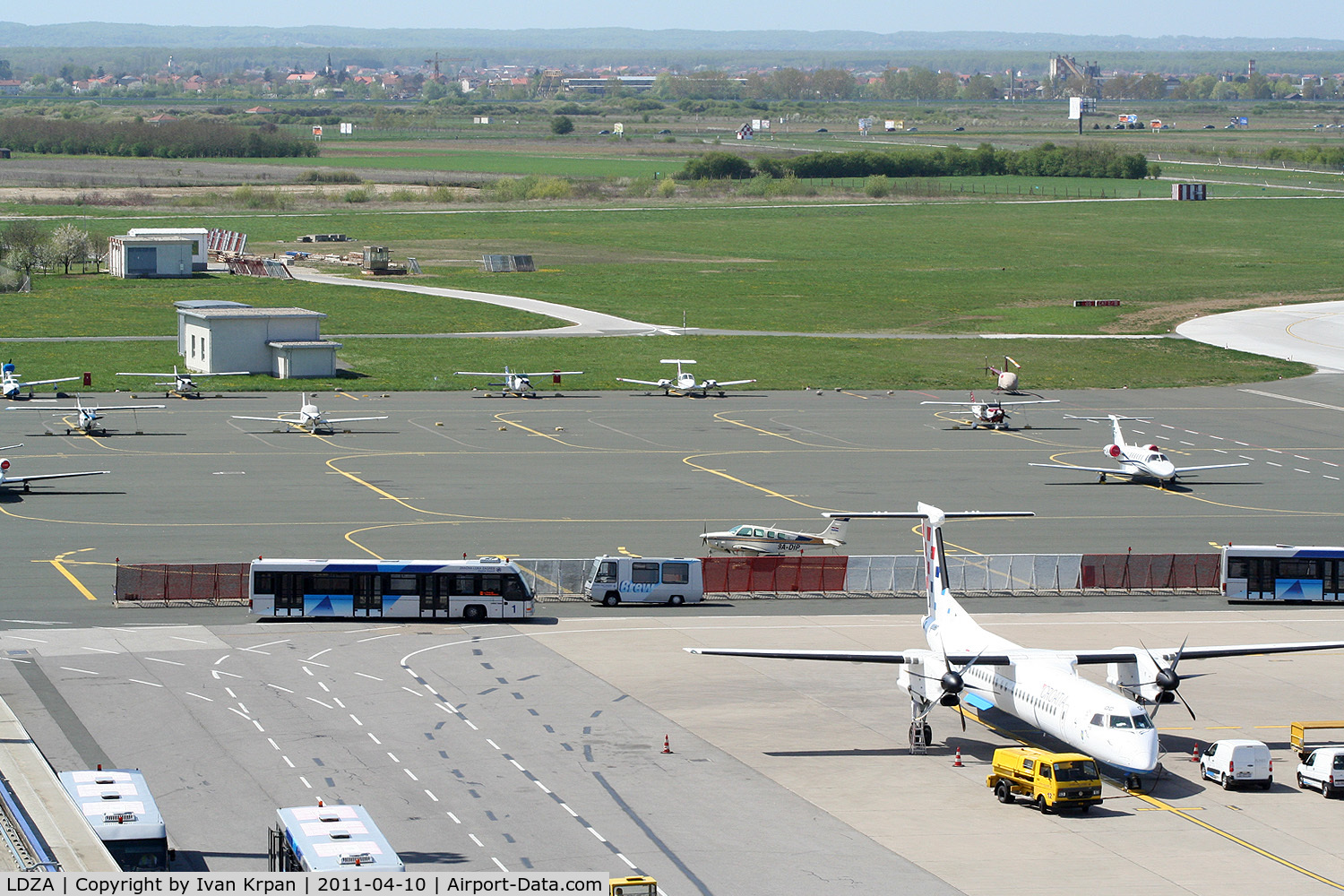Zagreb Pleso Airport, Zagreb Croatia (LDZA) - Here is visible GA platform. She is located on far western side of the Zagreb airport main platform.