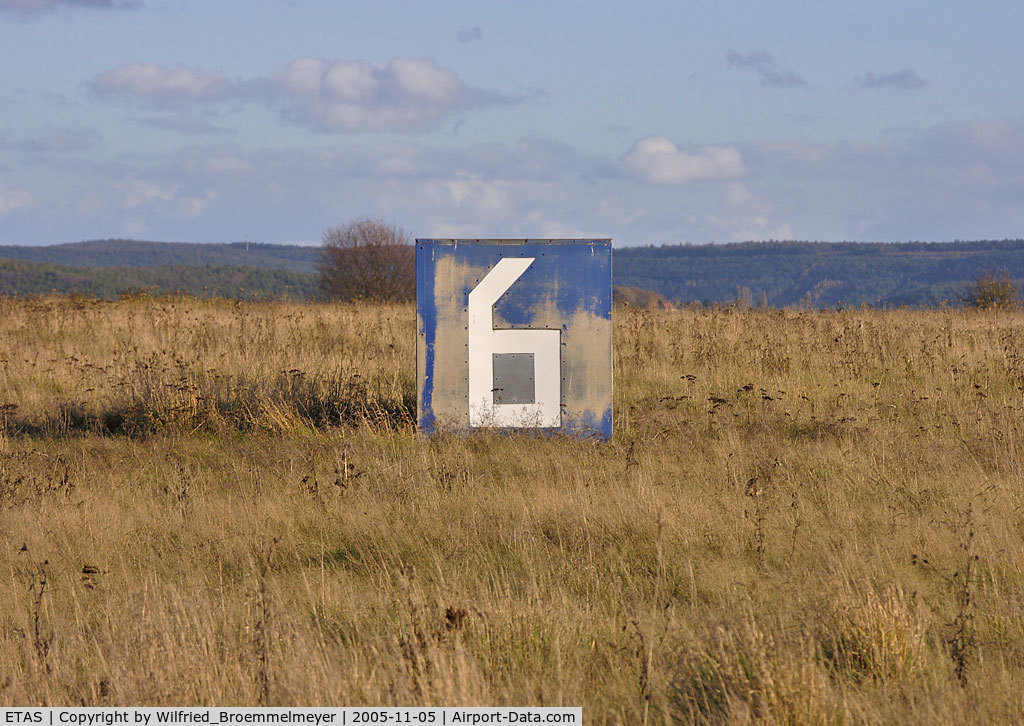 Sembach Airport, Sembach Germany (ETAS) - Distance marker left on former runway 06/24 at Sembach Air Base.