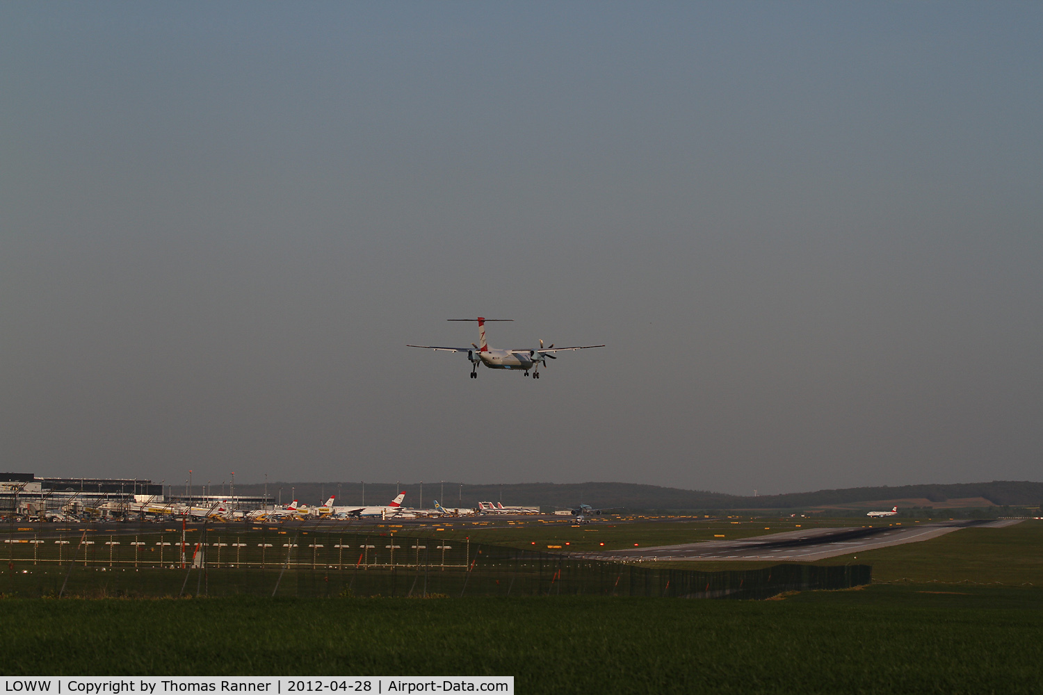 Vienna International Airport, Vienna Austria (LOWW) - Austrian Arrows DHC 8 clear to land.