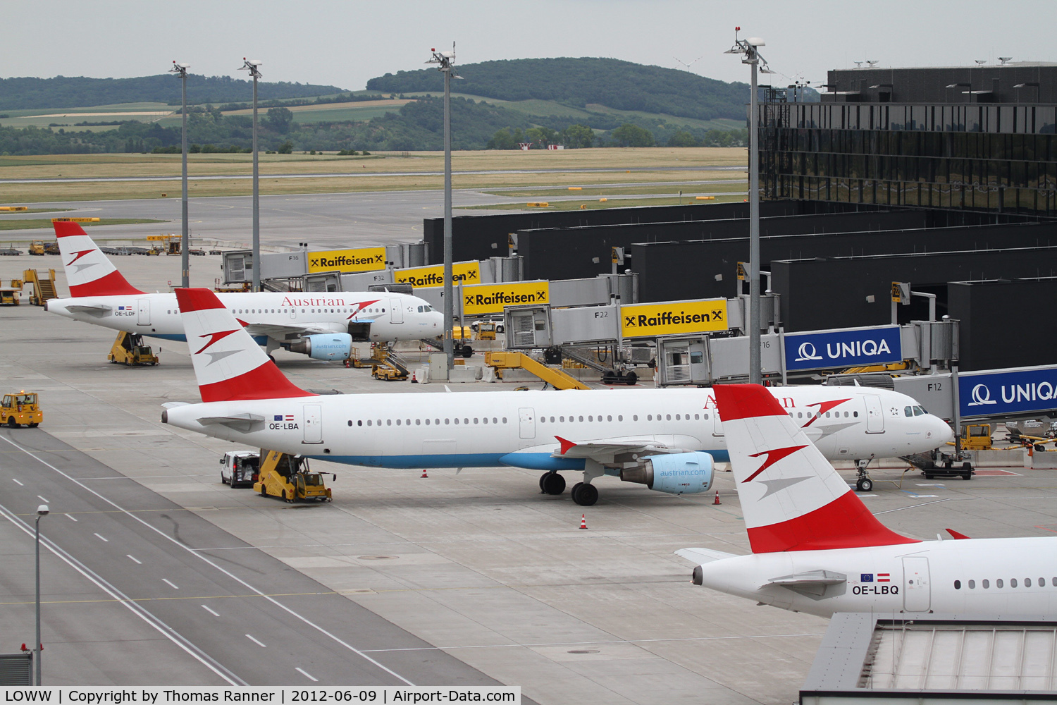 Vienna International Airport, Vienna Austria (LOWW) - Austrians docked at the Checkin-3