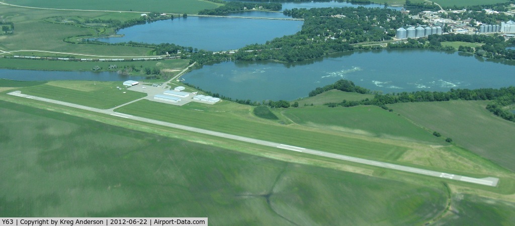 Elbow Lake Municipal - Pride Of The Prairie Airport (Y63) - Elbow Lake Municipal Airport on the downwind leg for runway 32.