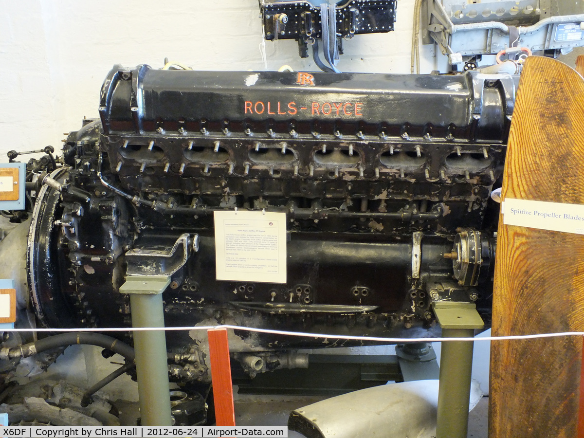 X6DF Airport - Rolls Royce Griffon 57 engine displayed at the Dumfries and Galloway Aviation Museum