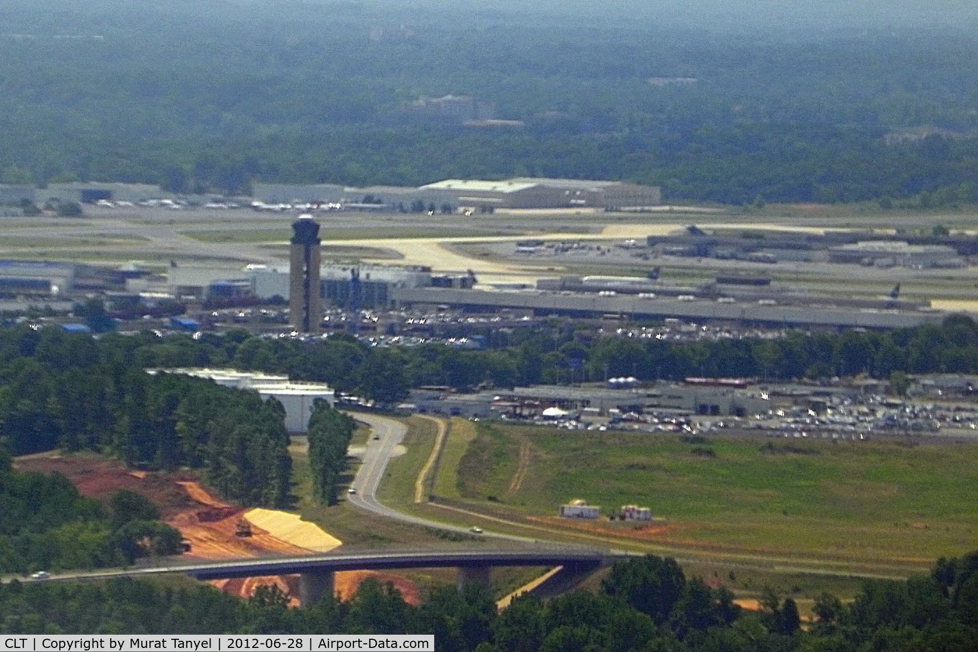 Charlotte/douglas International Airport (CLT) - The control tower as we approach CLT