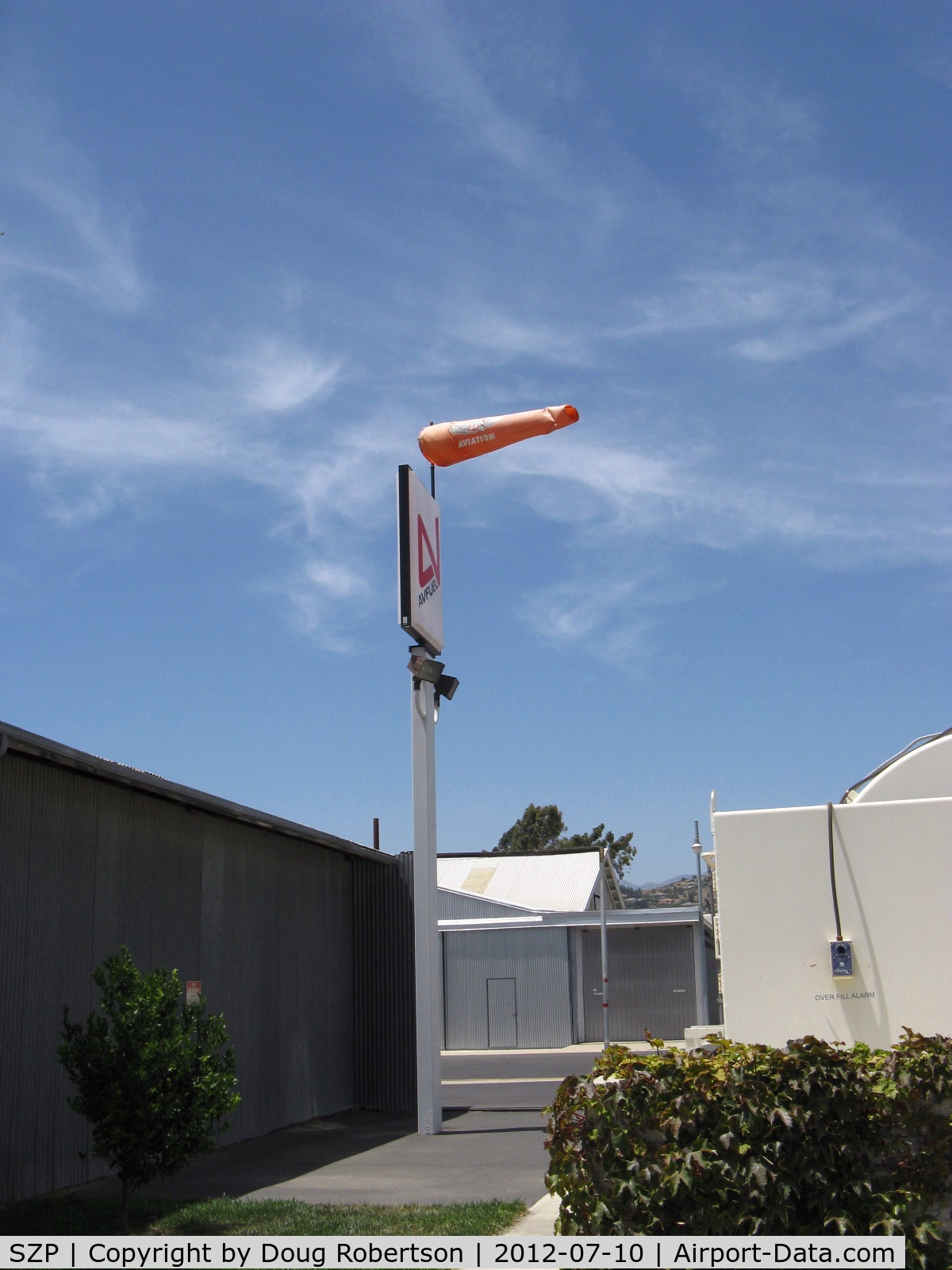 Santa Paula Airport (SZP) - Mid-Field Windsock in a strong wind with gusts forcing some landing go-arounds on Rwy 22