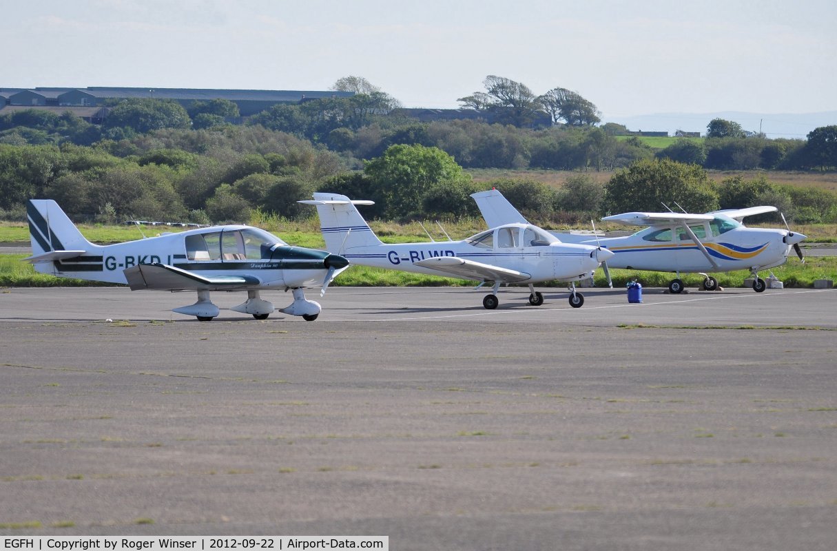 Swansea Airport, Swansea, Wales United Kingdom (EGFH) - Visiting and resident aircraft at Swansea Airport.