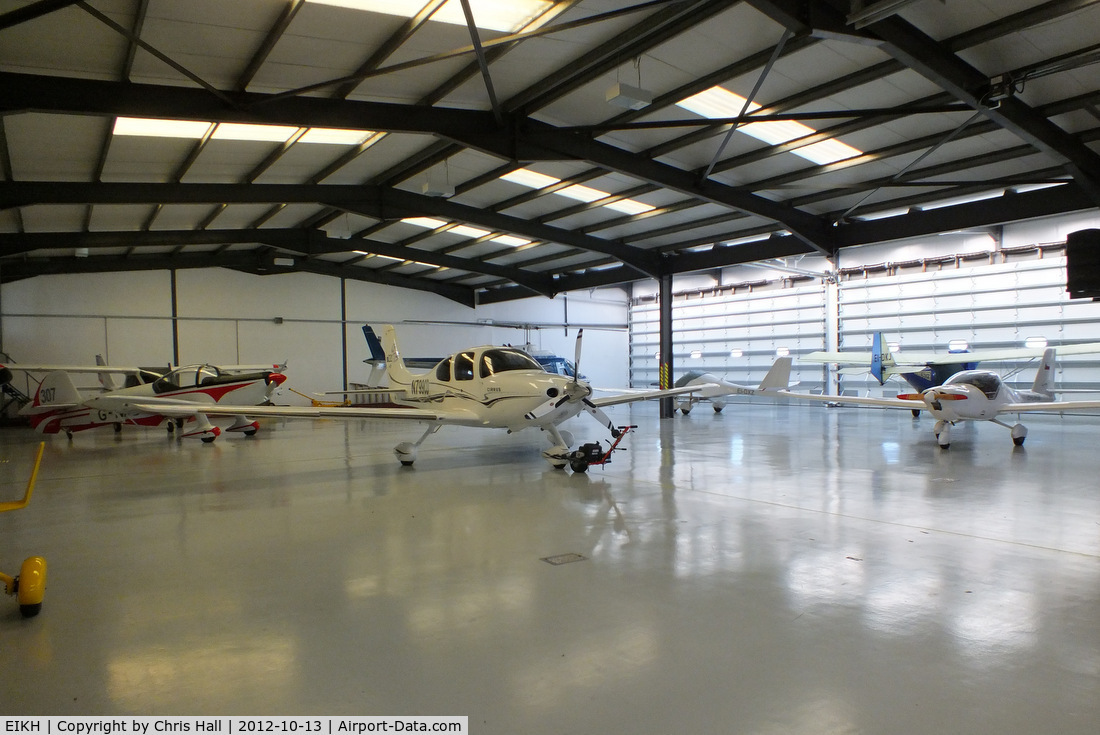 EIKH Airport - inside the hangar at Kilrush Airfield, Ireland