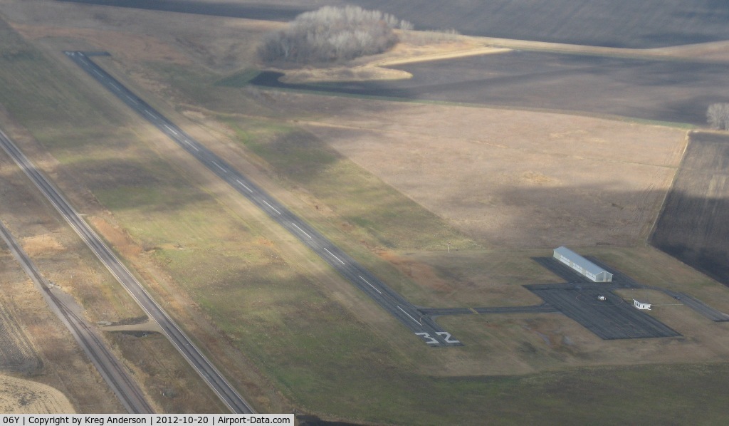 Herman Municipal Airport (06Y) - Herman Municipal Airport in Herman, MN from 2500' head from east to west.