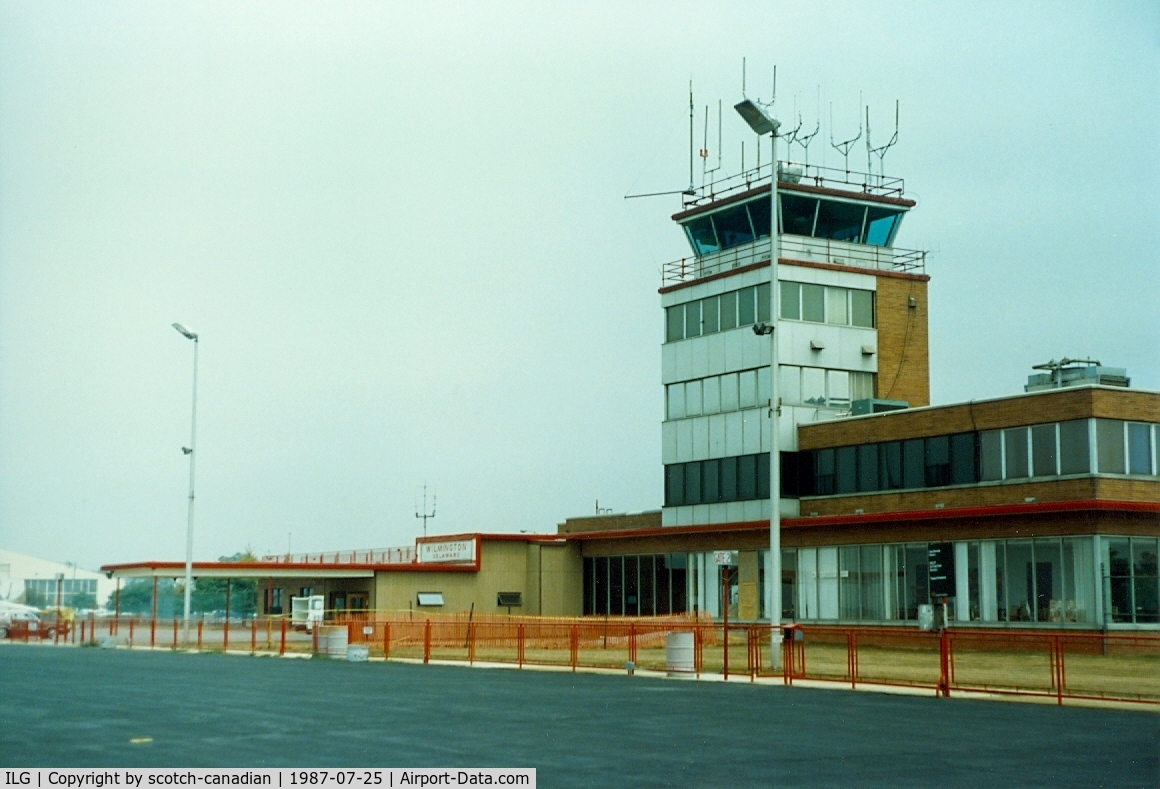 New Castle Airport (ILG) - Terminal Building and Tower at New Castle Airport, New Castle, DE