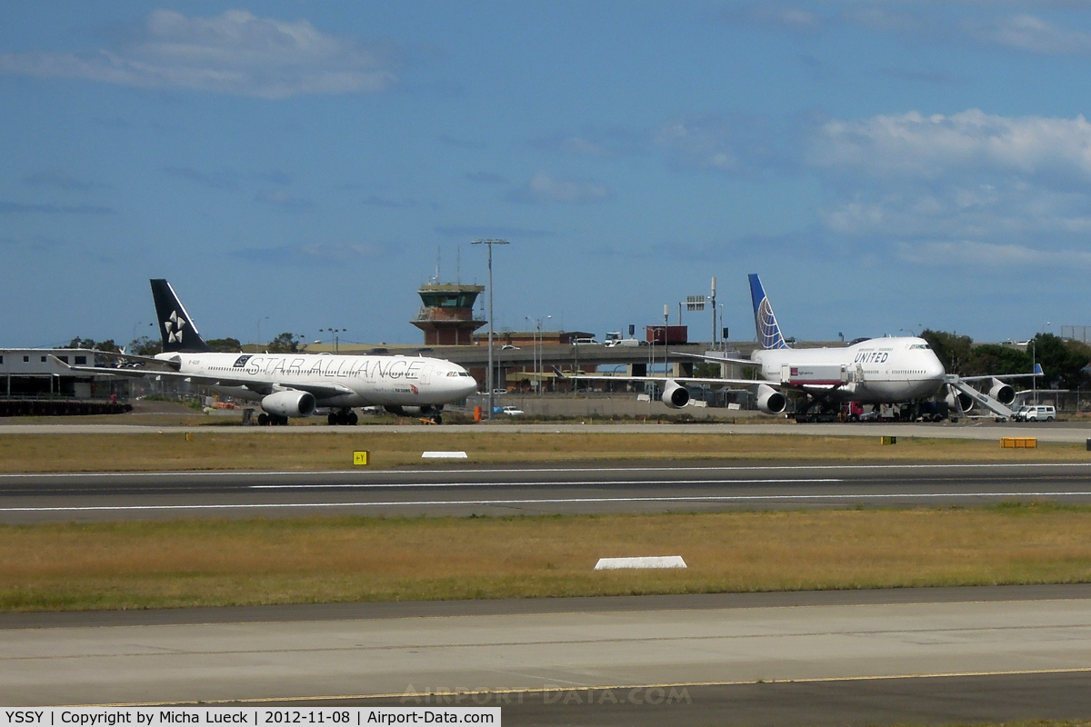 Sydney Airport, Mascot, New South Wales Australia (YSSY) - Air China A330 and United Airlines B747 on a remote stand