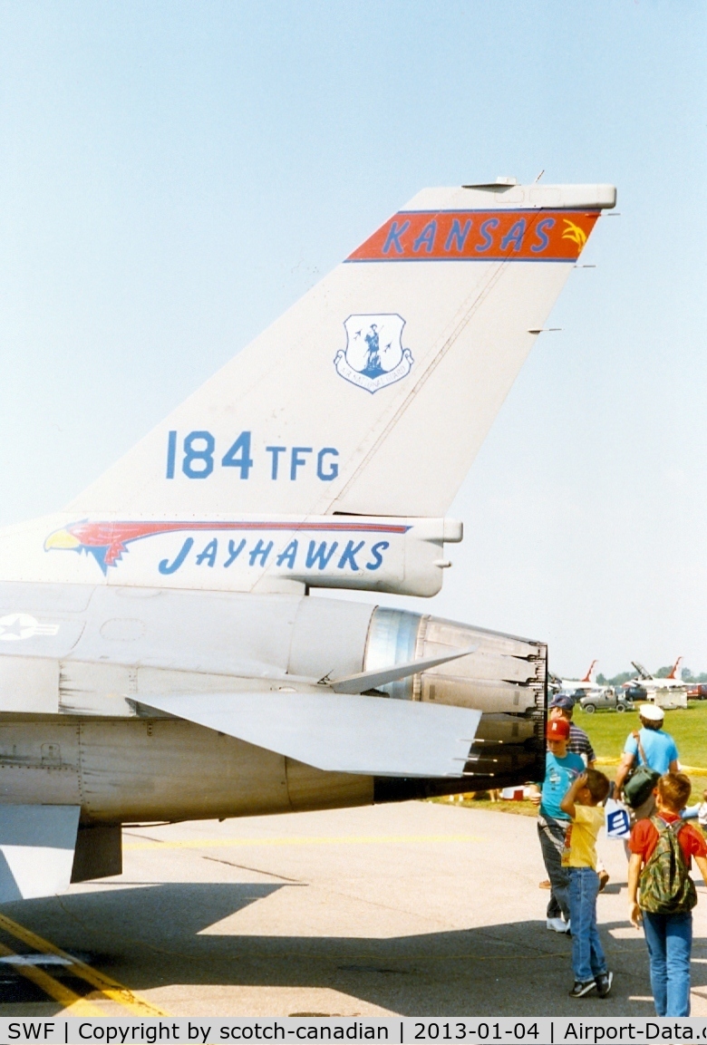 Stewart International Airport (SWF) - General Dynamics F-16A Fighting Falcon of the 184th Tactical Fighter Group, Kansas Air National Guard at the 1989 Stewart International Airport Air Show, Newburgh, NY