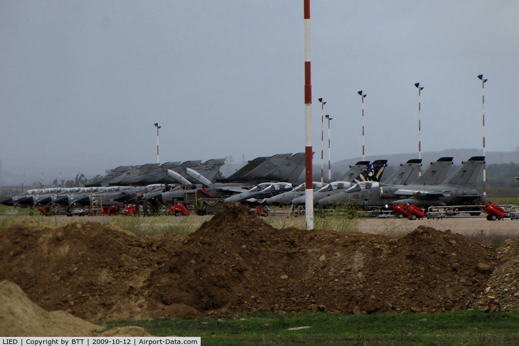 Decimomannu Air Force Base Airport, Decimomannu, Cagliari Italy (LIED) - Decimomannu AB parking 9 Tornado and 5 AMX Ghibli