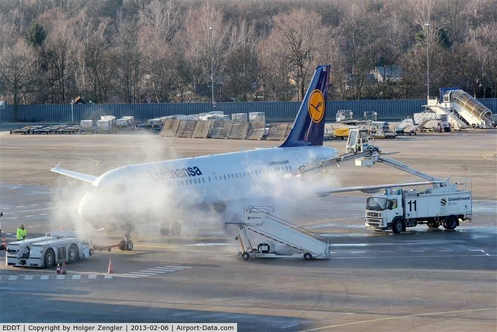 Tegel International Airport (closing in 2011), Berlin Germany (EDDT) - Deice ceremony after a cold night at TXL....