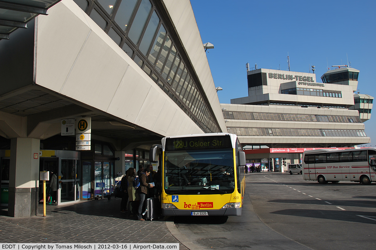 Tegel International Airport (closing in 2011), Berlin Germany (EDDT) - Bus service outside the main building.