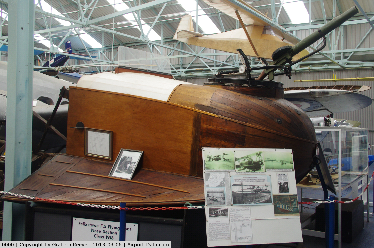0000 Airport - Felixstowe F5 Flying Boat nose section circa 1918, preserved at the Norfolk and Suffolk Aviation Museum, Flixton. 