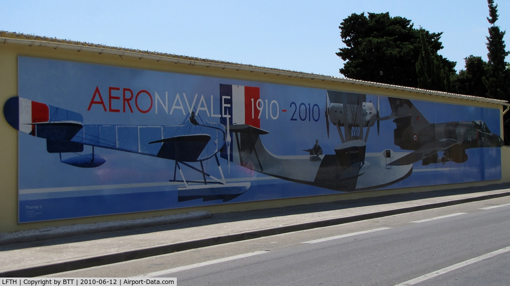 Hyères Le Palyvestre Airport, Hyères France (LFTH) - Mural painted on the wall of the entrance to the meeting of the centenary of the French Aviation Navy
