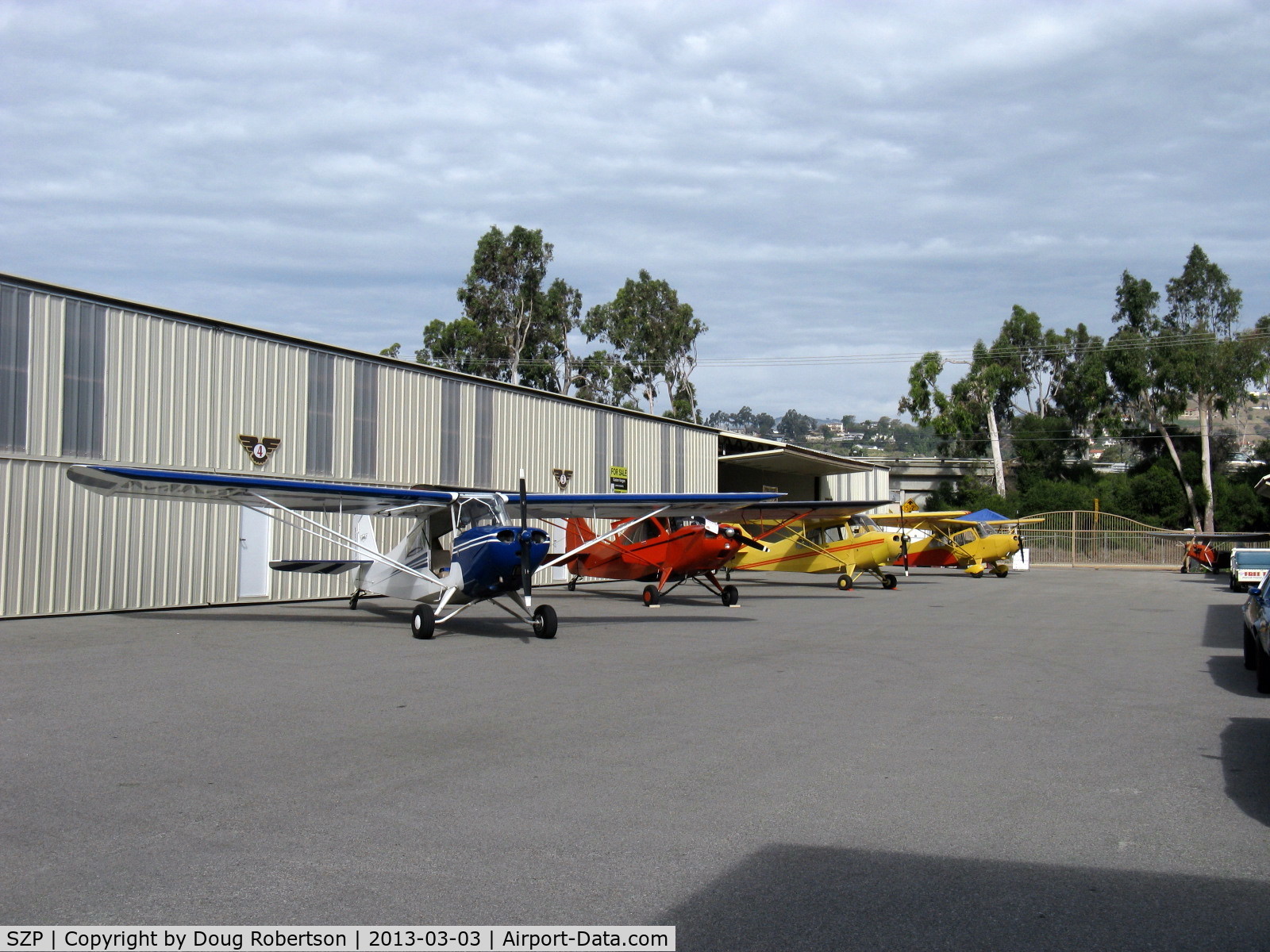 Santa Paula Airport (SZP) - First Sunday Aviation Museum of Santa Paula with four 1946 Aeronca 7AC CHAMPIONs on the ramp. Early photo-one more 7AC arrived plus a 1946 11AC Chief parked on the nearby transient ramp.