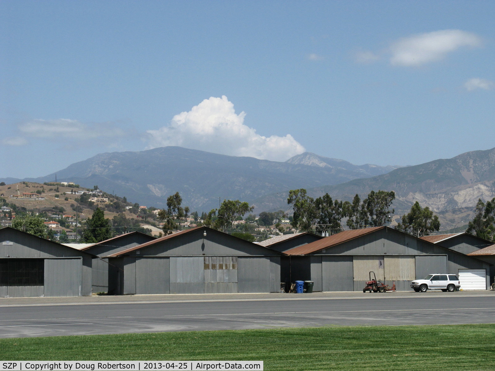 Santa Paula Airport (SZP) - Cumulus cloud building beyond 6,704' Hines Peak