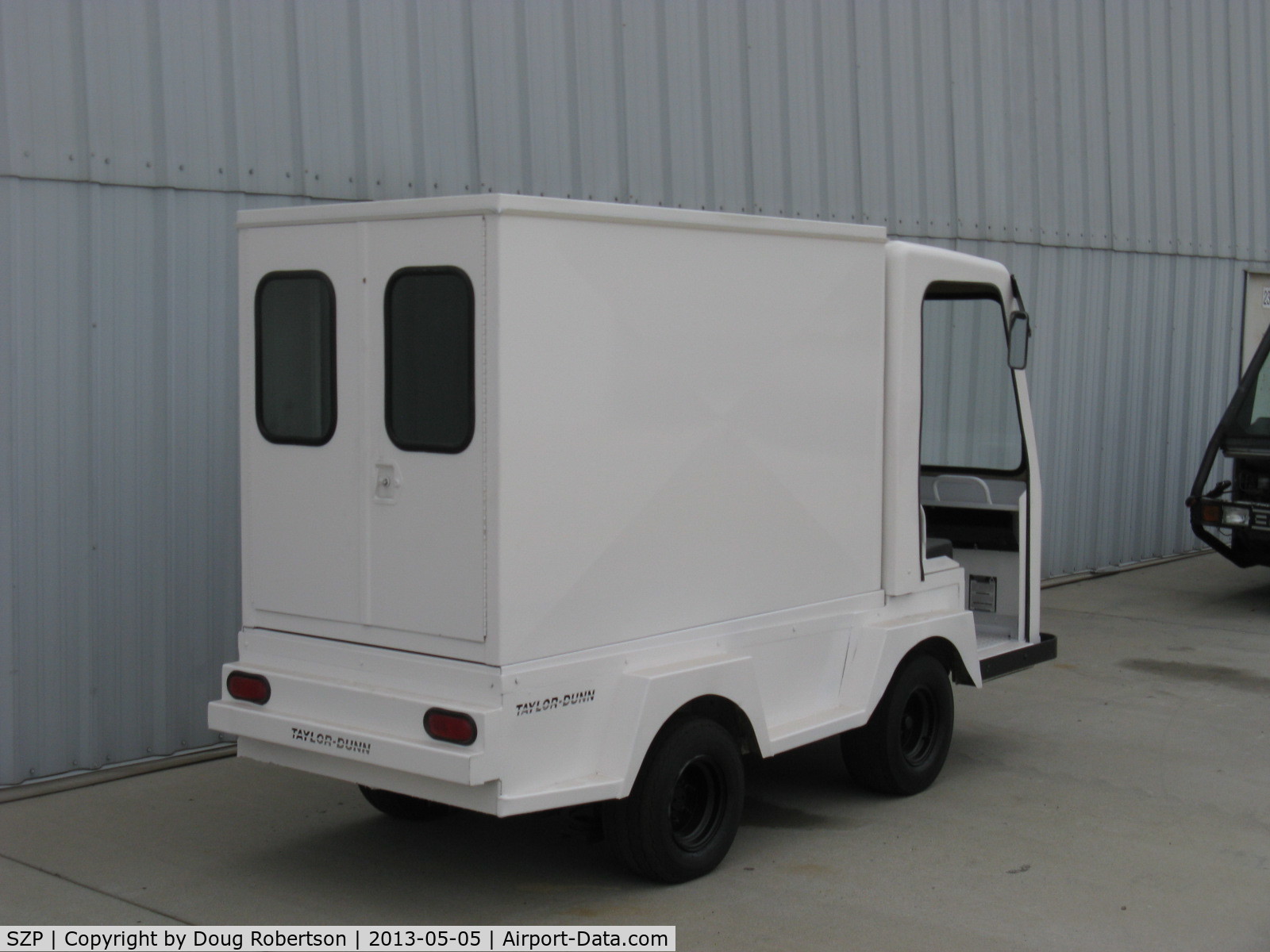 Santa Paula Airport (SZP) - The airport has many forms of personal ground transportation. Here is a Taylor-Dunn electric vehicle for two with enclosed cargo capability.