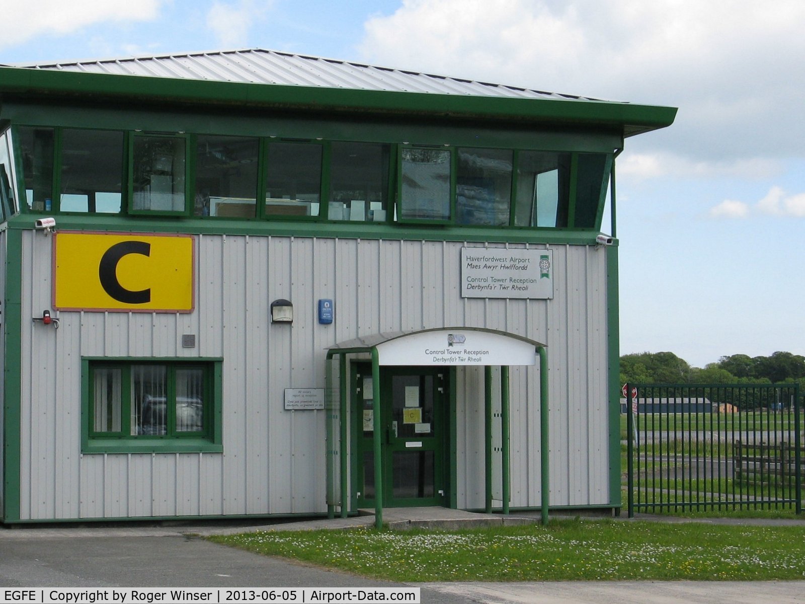 Haverfordwest Aerodrome Airport, Haverfordwest, Wales United Kingdom (EGFE) - Control Tower and Reception at Haverfordwest Airport.
