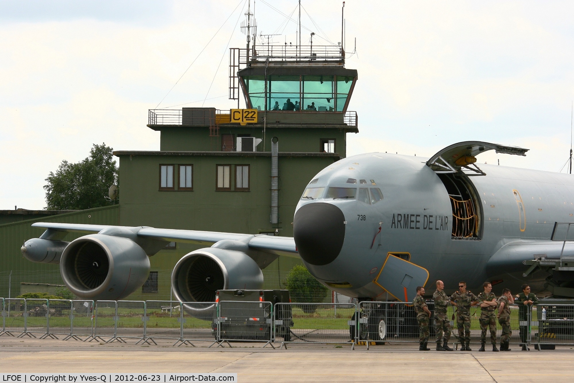 Evreux Fauville Airport, Evreux France (LFOE) - French Air Force Boeing C-135FR Stratotanker on static display, in front of control tower, Evreux-Fauville Air Base (LFOE)