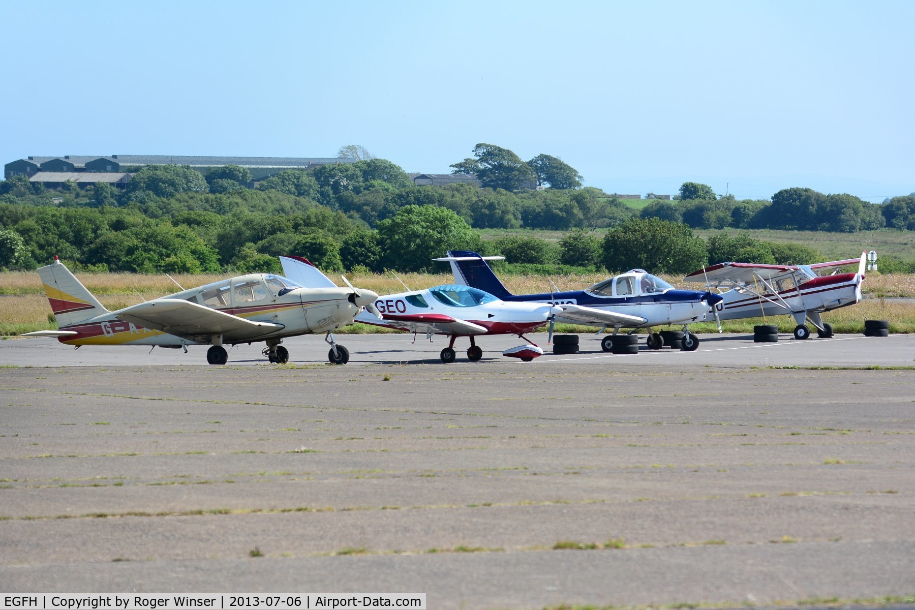 Swansea Airport, Swansea, Wales United Kingdom (EGFH) - Visiting and resident aircraft