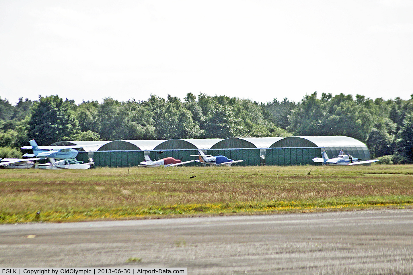 Blackbushe Airport, Camberley, England United Kingdom (EGLK) - New hangarage in place in aircraft park