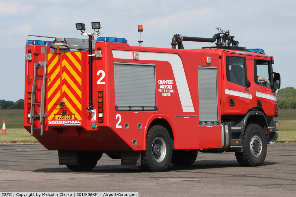 Cranfield Airport, Cranfield, England United Kingdom (EGTC) - Airfield Fire engine, Cranfield Airport, June 2013. 