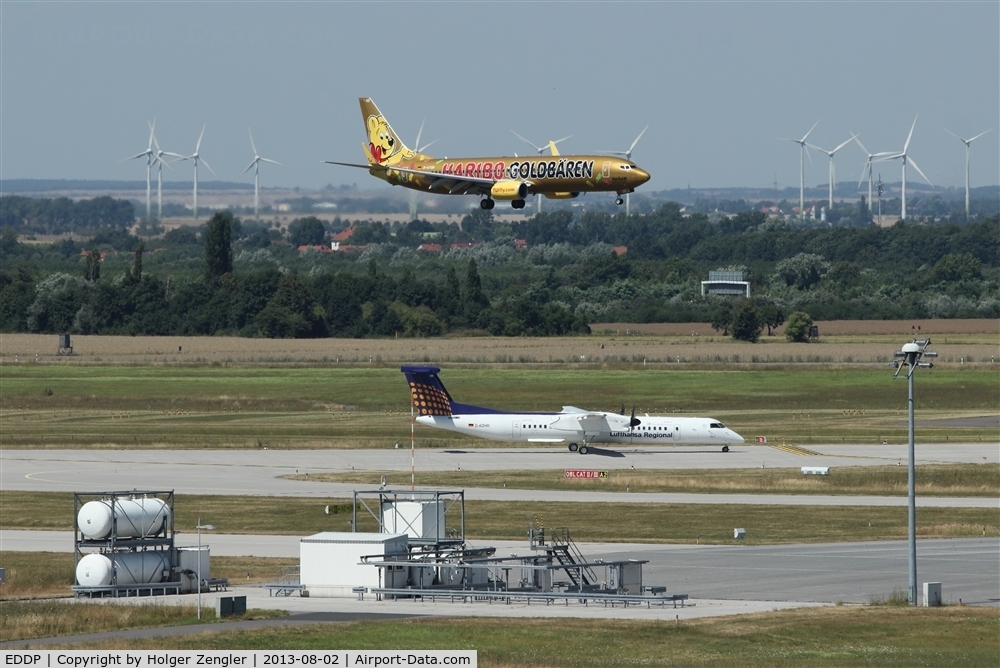 Leipzig/Halle Airport, Leipzig/Halle Germany (EDDP) - Meeting of inbound and outbound traffic at holding point 08L....