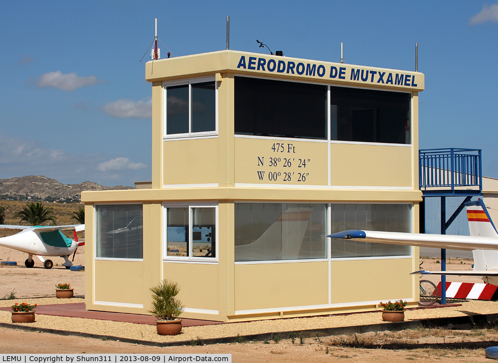 LEMU Airport - Overview of the small Control Tower at Alicante-Mutxamel Airfield...