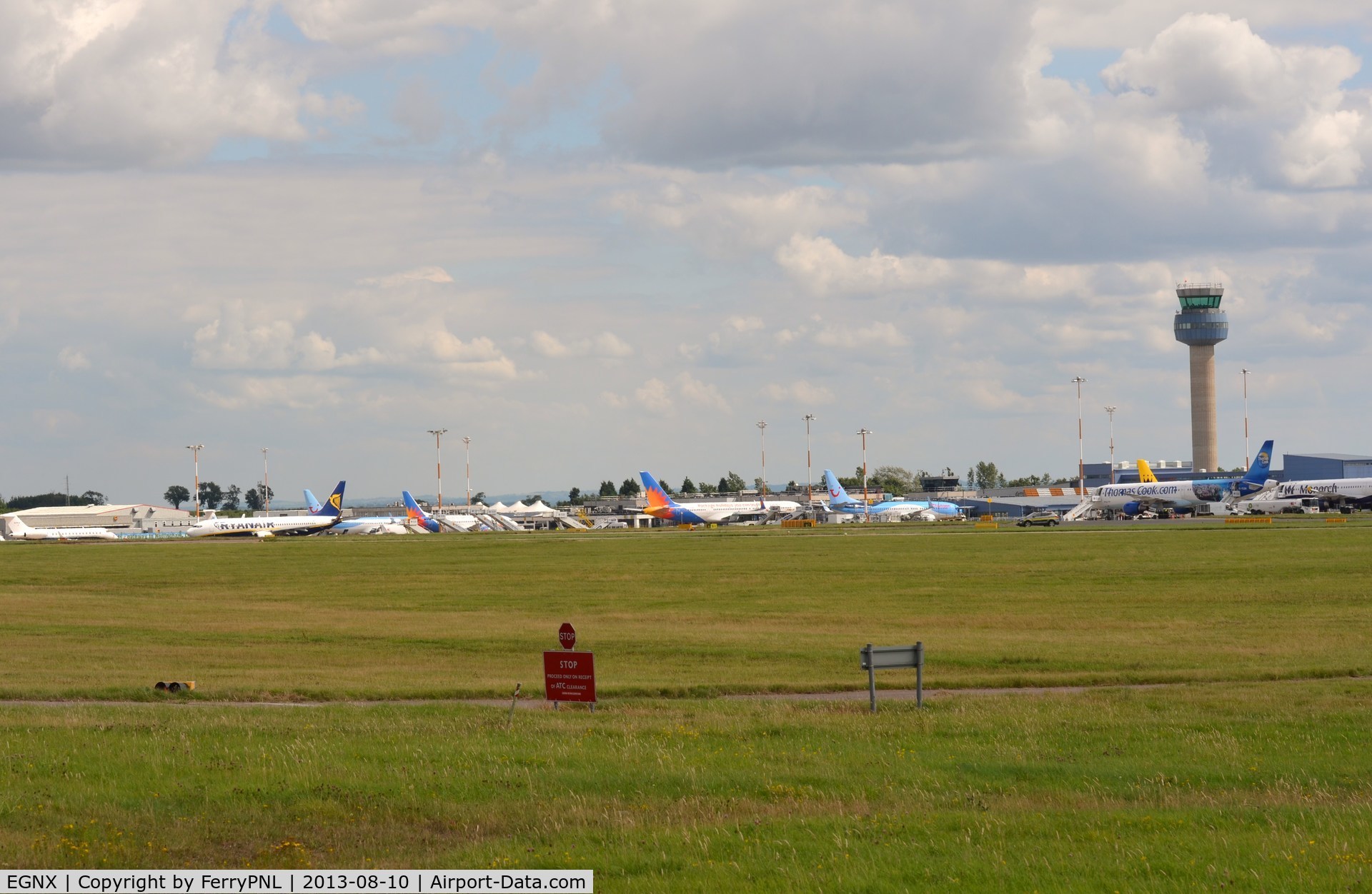 Nottingham East Midlands Airport, East Midlands, England United Kingdom (EGNX) - Overview of the EMA passenger terminal on a Saterday afternoon.
