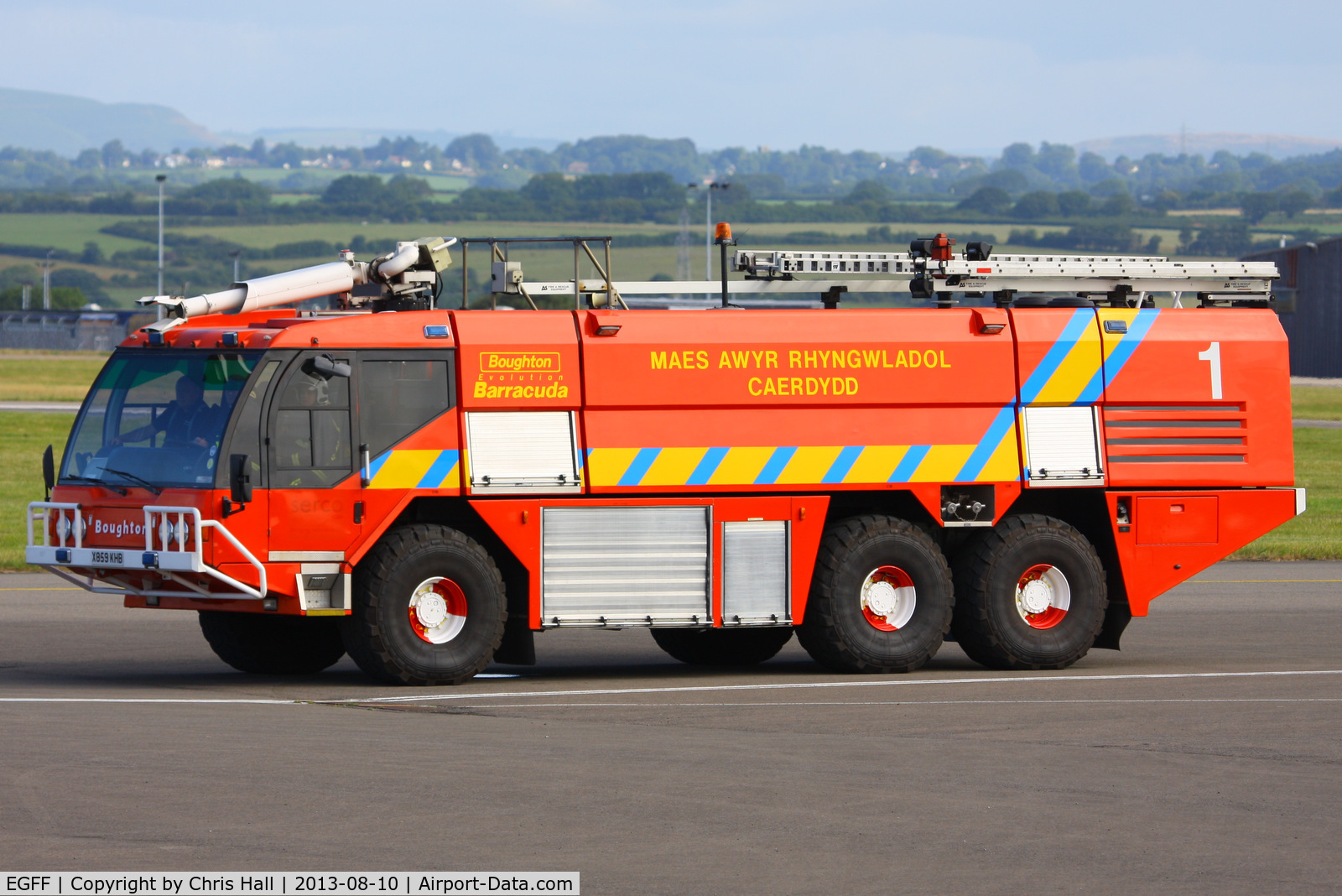 Cardiff International Airport, Cardiff, Wales United Kingdom (EGFF) - Cardiff Fire Truck #1