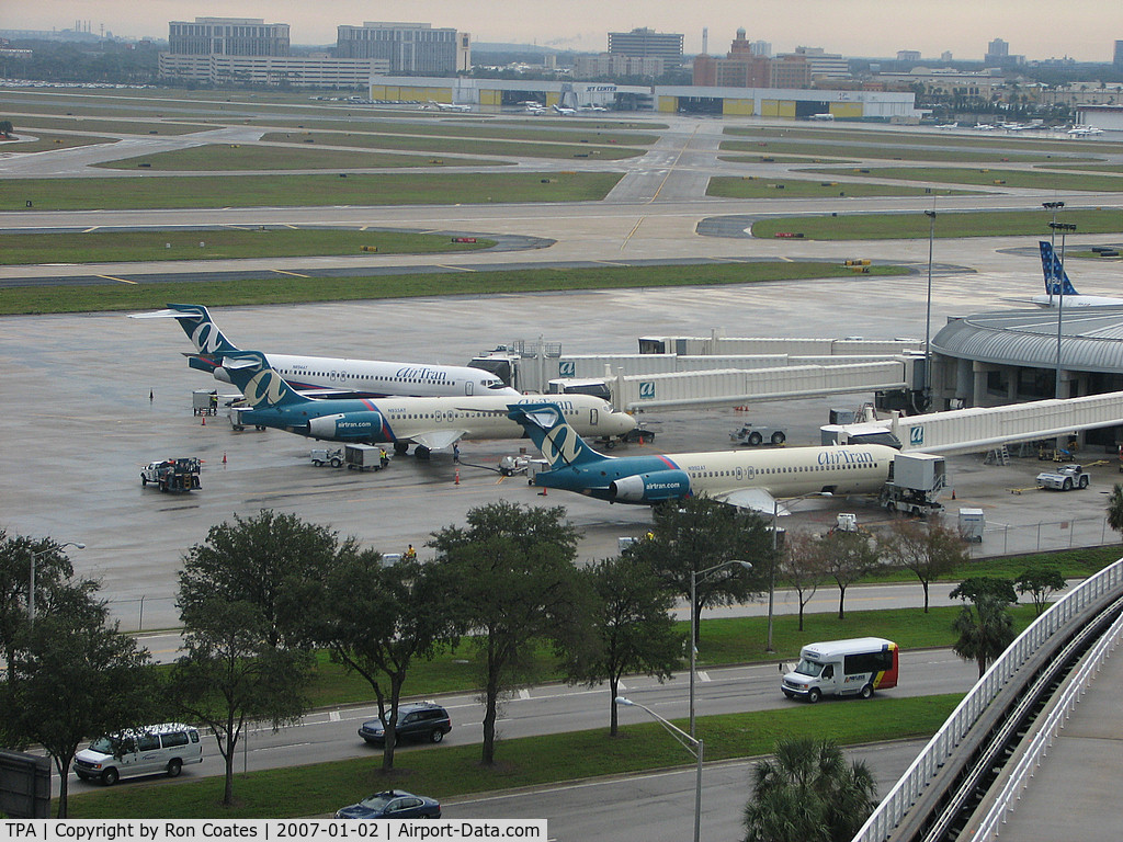 Tampa International Airport (TPA) - AirTran aircraft at remote terminal B at Tampa Int'l Airport