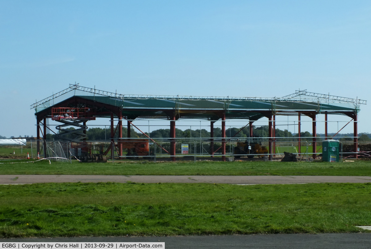 Leicester Airport, Leicester, England United Kingdom (EGBG) - new Helicopter hangar being built at Leicester