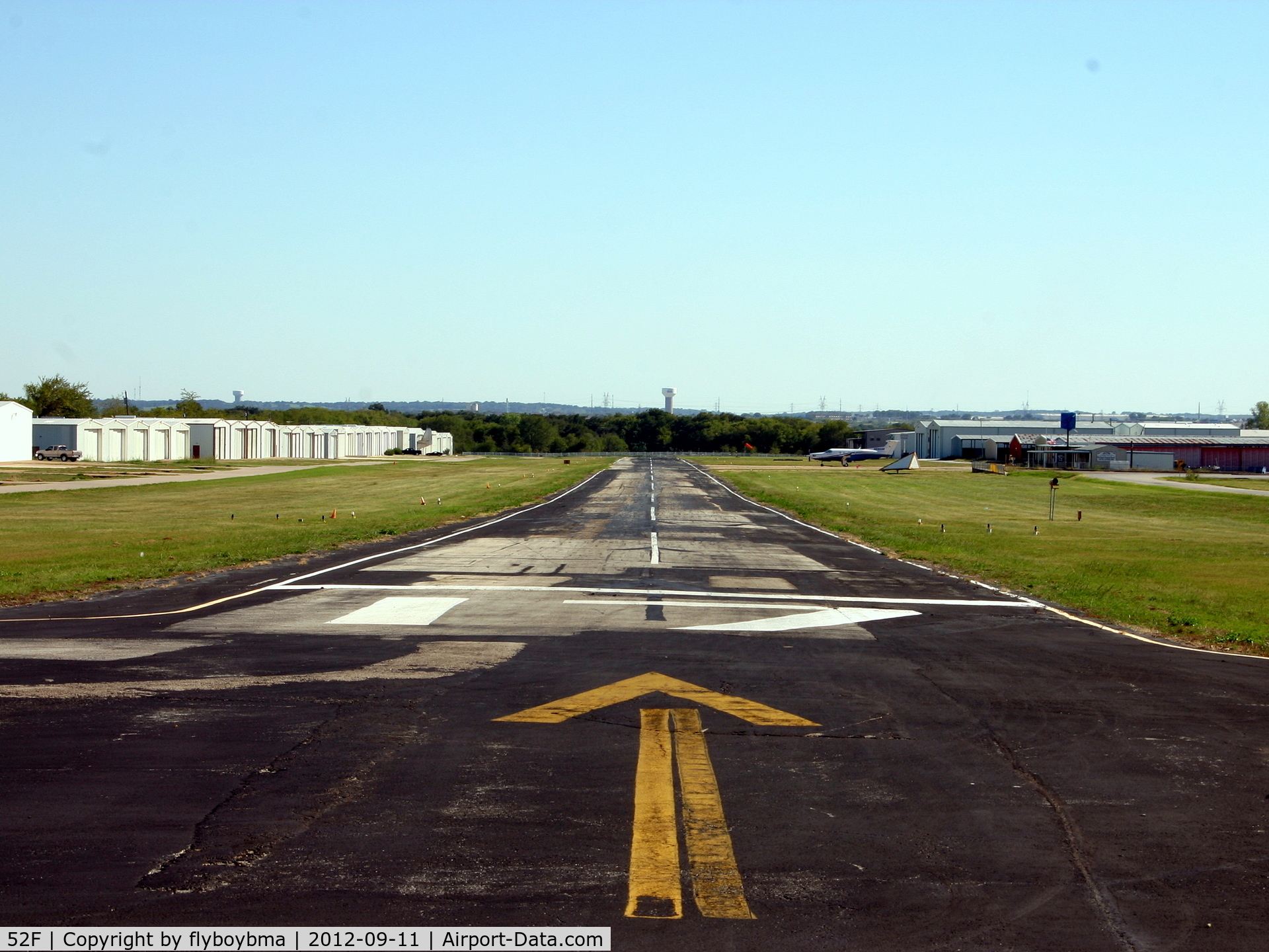 Northwest Regional Airport (52F) - Looking down Runway 17.