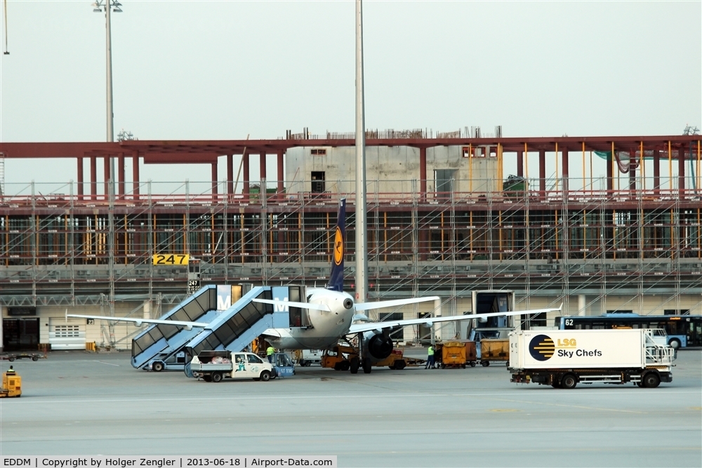 Munich International Airport (Franz Josef Strauß International Airport), Munich Germany (EDDM) - Snapshot of new Terminal´s construction progress in Summer 2013