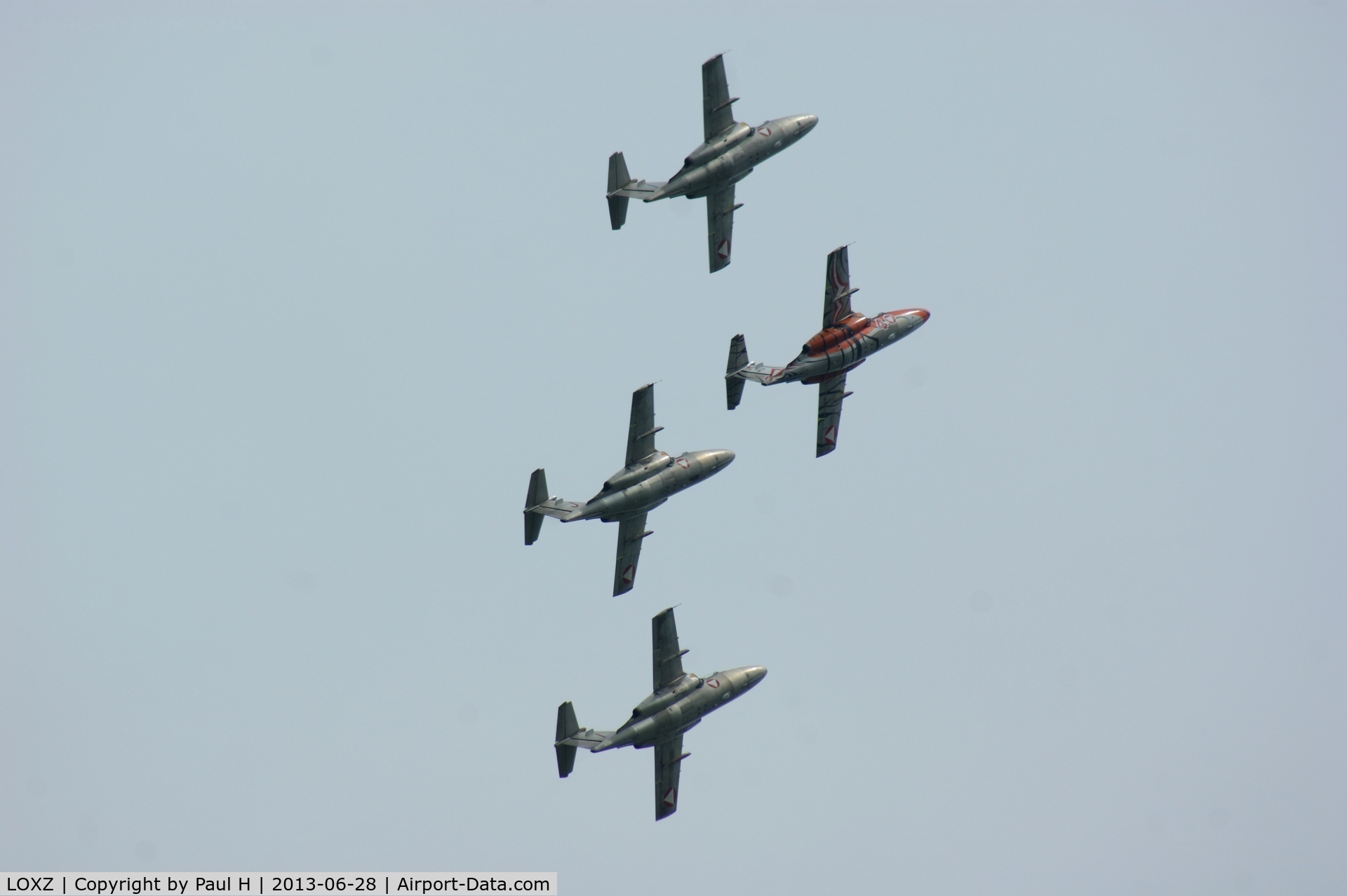 LOXZ Airport - Saab 105 Display by Austrian Air Force at Airpower13